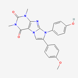 molecular formula C22H19N5O4 B3606711 8-(4-hydroxyphenyl)-7-(4-methoxyphenyl)-1,3-dimethyl-1H-imidazo[2,1-f]purine-2,4(3H,8H)-dione 