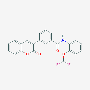 molecular formula C23H15F2NO4 B3606737 N-[2-(difluoromethoxy)phenyl]-3-(2-oxo-2H-chromen-3-yl)benzamide 