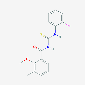 molecular formula C16H15IN2O2S B3606739 N-{[(2-iodophenyl)amino]carbonothioyl}-2-methoxy-3-methylbenzamide 