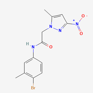 molecular formula C13H13BrN4O3 B3606744 N-(4-bromo-3-methylphenyl)-2-(5-methyl-3-nitro-1H-pyrazol-1-yl)acetamide 