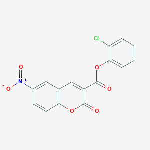 molecular formula C16H8ClNO6 B3606748 2-chlorophenyl 6-nitro-2-oxo-2H-chromene-3-carboxylate 