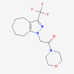 molecular formula C15H20F3N3O2 B3606753 1-[2-(4-morpholinyl)-2-oxoethyl]-3-(trifluoromethyl)-1,4,5,6,7,8-hexahydrocyclohepta[c]pyrazole 