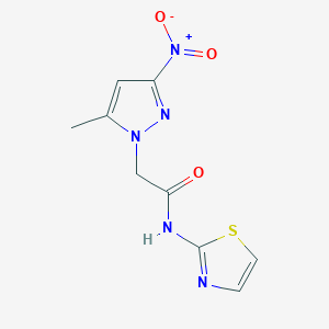 molecular formula C9H9N5O3S B3606771 2-(5-methyl-3-nitro-1H-pyrazol-1-yl)-N-1,3-thiazol-2-ylacetamide 