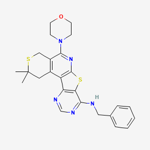 N-benzyl-2,2-dimethyl-5-(4-morpholinyl)-1,4-dihydro-2H-thiopyrano[4'',3'':4',5']pyrido[3',2':4,5]thieno[3,2-d]pyrimidin-8-amine