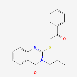 molecular formula C20H18N2O2S B3606818 3-(2-methyl-2-propen-1-yl)-2-[(2-oxo-2-phenylethyl)thio]-4(3H)-quinazolinone 