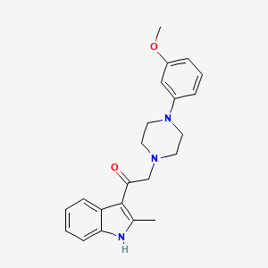 molecular formula C22H25N3O2 B3606825 2-[4-(3-methoxyphenyl)-1-piperazinyl]-1-(2-methyl-1H-indol-3-yl)ethanone 