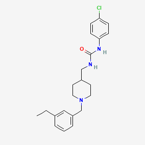 molecular formula C22H28ClN3O B3606832 N-(4-chlorophenyl)-N'-{[1-(3-ethylbenzyl)-4-piperidinyl]methyl}urea 