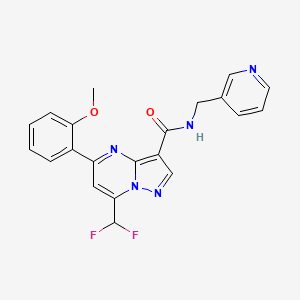 molecular formula C21H17F2N5O2 B3606835 7-(difluoromethyl)-5-(2-methoxyphenyl)-N-(3-pyridinylmethyl)pyrazolo[1,5-a]pyrimidine-3-carboxamide 