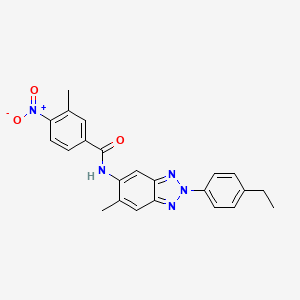 molecular formula C23H21N5O3 B3606850 N-[2-(4-ethylphenyl)-6-methyl-2H-1,2,3-benzotriazol-5-yl]-3-methyl-4-nitrobenzamide 