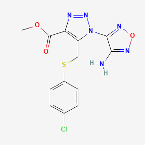 molecular formula C13H11ClN6O3S B3606858 methyl 1-(4-amino-1,2,5-oxadiazol-3-yl)-5-{[(4-chlorophenyl)thio]methyl}-1H-1,2,3-triazole-4-carboxylate 