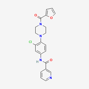 molecular formula C21H19ClN4O3 B3606865 N-{3-chloro-4-[4-(2-furoyl)-1-piperazinyl]phenyl}nicotinamide 