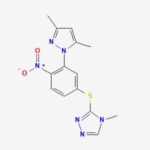 3-{[3-(3,5-dimethyl-1H-pyrazol-1-yl)-4-nitrophenyl]thio}-4-methyl-4H-1,2,4-triazole