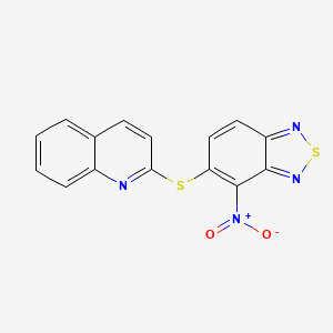 molecular formula C15H8N4O2S2 B3606892 2-[(4-nitro-2,1,3-benzothiadiazol-5-yl)thio]quinoline 