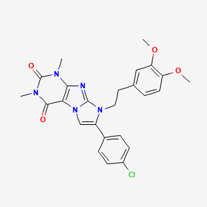 molecular formula C25H24ClN5O4 B3606903 7-(4-chlorophenyl)-8-[2-(3,4-dimethoxyphenyl)ethyl]-1,3-dimethyl-1H-imidazo[2,1-f]purine-2,4(3H,8H)-dione 