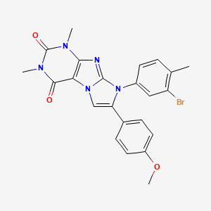 molecular formula C23H20BrN5O3 B3606909 8-(3-bromo-4-methylphenyl)-7-(4-methoxyphenyl)-1,3-dimethyl-1H-imidazo[2,1-f]purine-2,4(3H,8H)-dione 