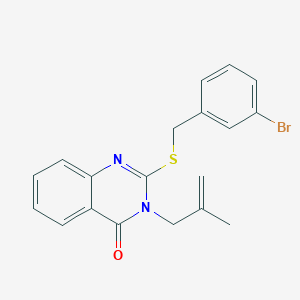 molecular formula C19H17BrN2OS B3606929 2-[(3-bromobenzyl)thio]-3-(2-methyl-2-propen-1-yl)-4(3H)-quinazolinone 