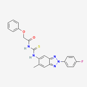 molecular formula C22H18FN5O2S B3606936 N-({[2-(4-fluorophenyl)-6-methyl-2H-1,2,3-benzotriazol-5-yl]amino}carbonothioyl)-2-phenoxyacetamide 