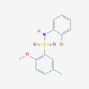 molecular formula C14H14BrNO3S B3606967 N-(2-bromophenyl)-2-methoxy-5-methylbenzenesulfonamide 