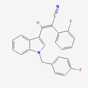 molecular formula C24H16F2N2 B3606968 3-[1-(4-fluorobenzyl)-1H-indol-3-yl]-2-(2-fluorophenyl)acrylonitrile 