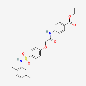 molecular formula C25H26N2O6S B3606974 ethyl 4-{[(4-{[(2,5-dimethylphenyl)amino]sulfonyl}phenoxy)acetyl]amino}benzoate 