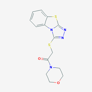 molecular formula C14H14N4O2S2 B360698 1-Morpholin-4-yl-2-([1,2,4]triazolo[3,4-b][1,3]benzothiazol-1-ylsulfanyl)ethanone CAS No. 380190-97-6