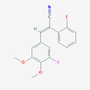 molecular formula C17H13FINO2 B3606981 2-(2-fluorophenyl)-3-(3-iodo-4,5-dimethoxyphenyl)acrylonitrile 