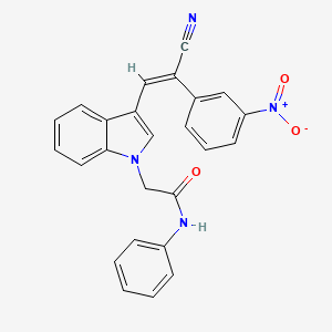 molecular formula C25H18N4O3 B3606993 2-{3-[2-cyano-2-(3-nitrophenyl)vinyl]-1H-indol-1-yl}-N-phenylacetamide 
