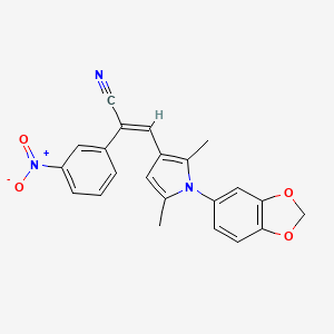 molecular formula C22H17N3O4 B3607013 3-[1-(1,3-benzodioxol-5-yl)-2,5-dimethyl-1H-pyrrol-3-yl]-2-(3-nitrophenyl)acrylonitrile 