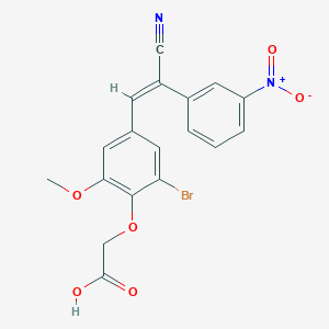 molecular formula C18H13BrN2O6 B3607023 {2-bromo-4-[2-cyano-2-(3-nitrophenyl)vinyl]-6-methoxyphenoxy}acetic acid 