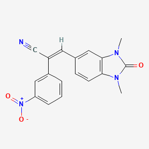 molecular formula C18H14N4O3 B3607042 3-(1,3-dimethyl-2-oxo-2,3-dihydro-1H-benzimidazol-5-yl)-2-(3-nitrophenyl)acrylonitrile 