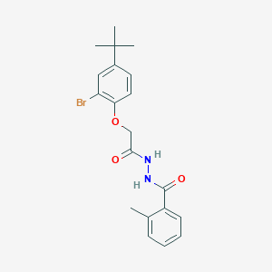 molecular formula C20H23BrN2O3 B3607045 N'-[(2-bromo-4-tert-butylphenoxy)acetyl]-2-methylbenzohydrazide 