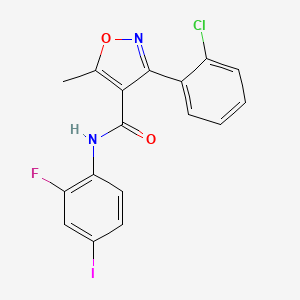 molecular formula C17H11ClFIN2O2 B3607059 3-(2-chlorophenyl)-N-(2-fluoro-4-iodophenyl)-5-methyl-4-isoxazolecarboxamide 