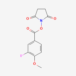 molecular formula C12H10INO5 B3607074 1-[(3-iodo-4-methoxybenzoyl)oxy]-2,5-pyrrolidinedione 