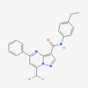 molecular formula C22H18F2N4O B3607087 7-(difluoromethyl)-N-(4-ethylphenyl)-5-phenylpyrazolo[1,5-a]pyrimidine-3-carboxamide 
