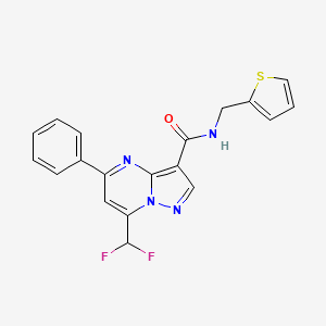 molecular formula C19H14F2N4OS B3607093 7-(difluoromethyl)-5-phenyl-N-(2-thienylmethyl)pyrazolo[1,5-a]pyrimidine-3-carboxamide 