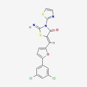 molecular formula C17H9Cl2N3O2S2 B3607105 5-{[5-(3,5-dichlorophenyl)-2-furyl]methylene}-2-imino-3-(1,3-thiazol-2-yl)-1,3-thiazolidin-4-one 
