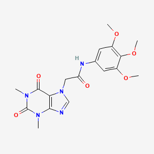 molecular formula C18H21N5O6 B3607112 2-(1,3-dimethyl-2,6-dioxo-1,2,3,6-tetrahydro-7H-purin-7-yl)-N-(3,4,5-trimethoxyphenyl)acetamide 