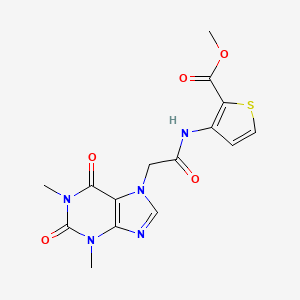 molecular formula C15H15N5O5S B3607120 methyl 3-{[(1,3-dimethyl-2,6-dioxo-1,2,3,6-tetrahydro-7H-purin-7-yl)acetyl]amino}-2-thiophenecarboxylate 