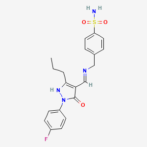 4-[({[1-(4-fluorophenyl)-5-oxo-3-propyl-1,5-dihydro-4H-pyrazol-4-ylidene]methyl}amino)methyl]benzenesulfonamide