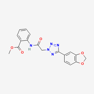 molecular formula C18H15N5O5 B3607160 methyl 2-({[5-(1,3-benzodioxol-5-yl)-2H-tetrazol-2-yl]acetyl}amino)benzoate 