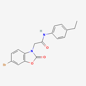 molecular formula C17H15BrN2O3 B3607168 2-(6-bromo-2-oxo-1,3-benzoxazol-3(2H)-yl)-N-(4-ethylphenyl)acetamide 