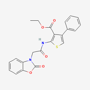 ethyl 2-{[(2-oxo-1,3-benzoxazol-3(2H)-yl)acetyl]amino}-4-phenyl-3-thiophenecarboxylate