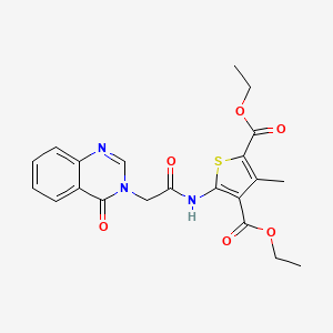 molecular formula C21H21N3O6S B3607193 diethyl 3-methyl-5-{[(4-oxo-3(4H)-quinazolinyl)acetyl]amino}-2,4-thiophenedicarboxylate 