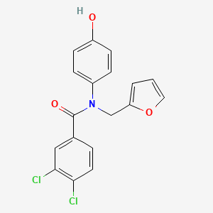 molecular formula C18H13Cl2NO3 B3607206 3,4-dichloro-N-(2-furylmethyl)-N-(4-hydroxyphenyl)benzamide 