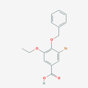 molecular formula C16H15BrO4 B3607228 4-(benzyloxy)-3-bromo-5-ethoxybenzoic acid 