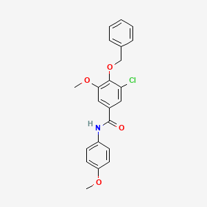 molecular formula C22H20ClNO4 B3607236 4-(benzyloxy)-3-chloro-5-methoxy-N-(4-methoxyphenyl)benzamide 