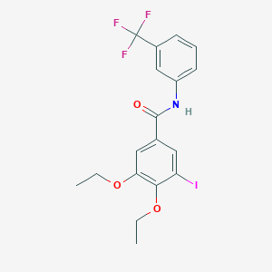 molecular formula C18H17F3INO3 B3607241 3,4-diethoxy-5-iodo-N-[3-(trifluoromethyl)phenyl]benzamide 