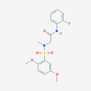 molecular formula C17H19FN2O5S B3607254 N~2~-[(2,5-dimethoxyphenyl)sulfonyl]-N~1~-(2-fluorophenyl)-N~2~-methylglycinamide 