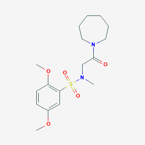 molecular formula C17H26N2O5S B3607262 N-[2-(1-azepanyl)-2-oxoethyl]-2,5-dimethoxy-N-methylbenzenesulfonamide 