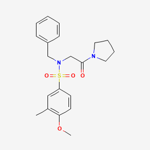 N-benzyl-4-methoxy-3-methyl-N-[2-oxo-2-(1-pyrrolidinyl)ethyl]benzenesulfonamide